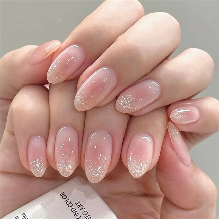 Pink Glitter Ombre Tryk på negle